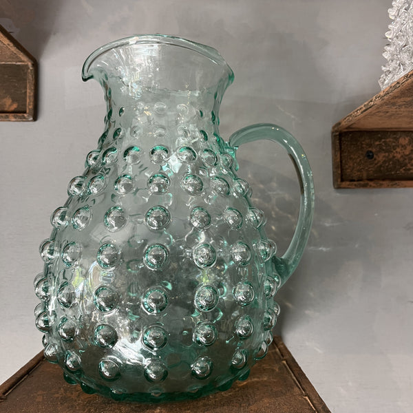 Sea Green Glass Bubble Pitcher