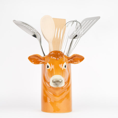 Jersey Cow Utensil Pot by Quail Ceramics
