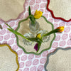 Jute Scalloped  Placemats - Mixed Colours - Set of Six in Basket