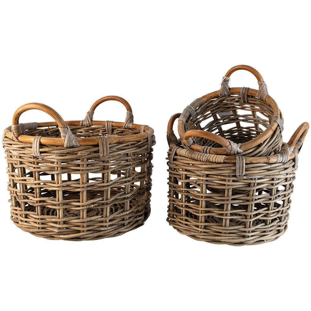 Stacking discount wicker baskets