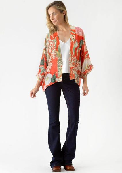 Elderflower Red Kimono - One Hundred Stars