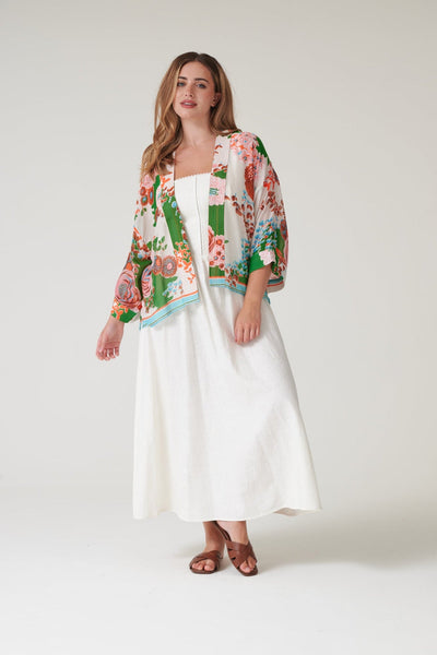 Kitsch Bouquet Green Kimono - One Hundred Stars