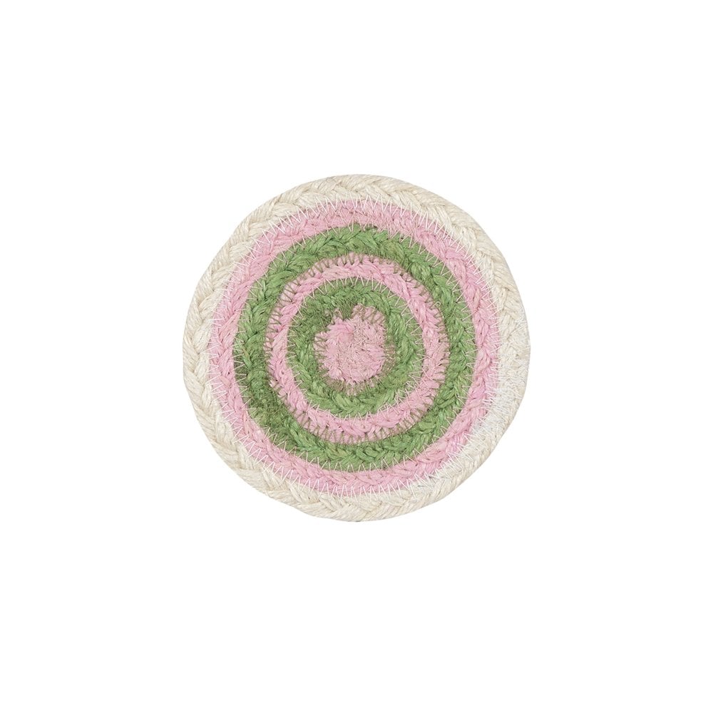Kiwi Coasters - Set of Six in Basket - Braided Rug Company – Greige ...
