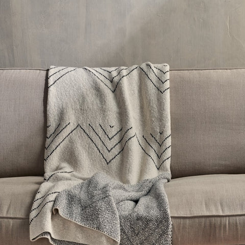 Cotton Throw - Monochrome - Peak Pattern