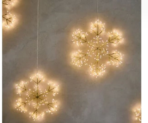 Hanging LED Snowflake - 40cm - Mains Powered
