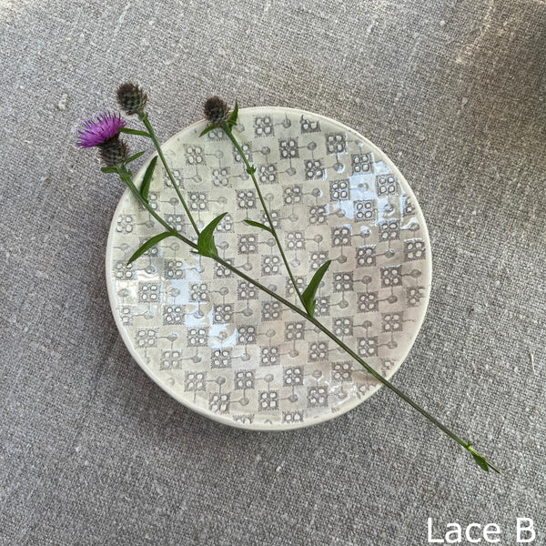 Wonki Ware Salsa or Tapas Dish - Warm Grey Lace