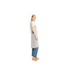 Linen Cross Back Apron - Light Grey with Cream Stripes
