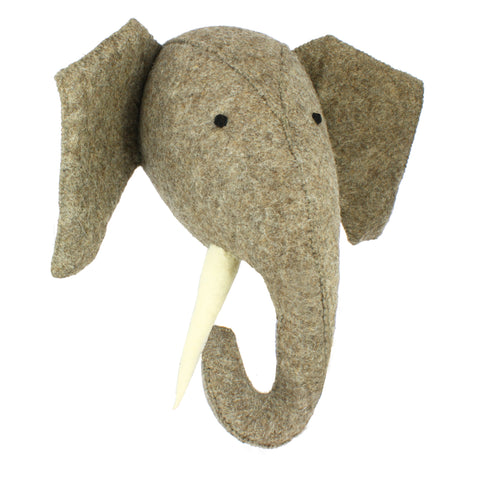 Large Felt Elephant Head by Fiona Walker, England