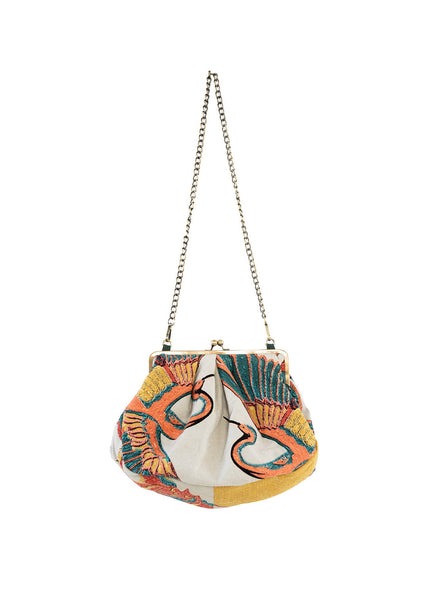 Large Kiss Lock Bag - Crane Stone - One Hundred Stars