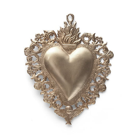 Large Maria Heart - Antique Silver - Boncoeurs