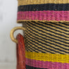 Colourful Woven Lidded Laundry Basket from Ghana