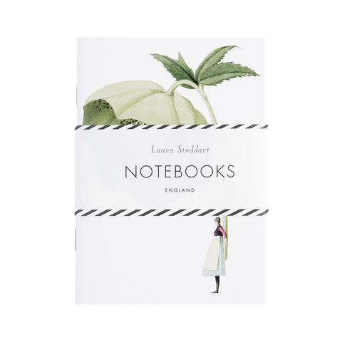 Laura Stoddart Pair of A6 Notebooks - Green Flowers