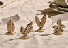 Brass Leaf Place Card Holders Set of Four