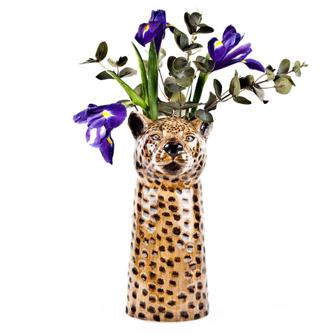 Large Leopard Flower Vase by Quail Ceramics