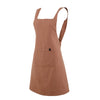 Linen Cotton Mix Japanese Style Cross Back Apron - Scorched Earth