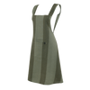 Linen Cotton Mix Japanese Style Cross Back Apron Khaki Stripe