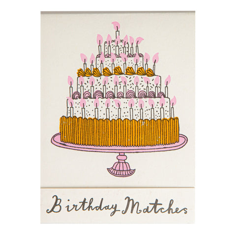 Letterpress Printed Matchbook - Birthday Cake