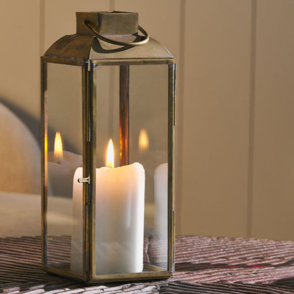 Tall Mini Antique Brass Lantern