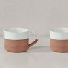 Dipped White Glaze Ribbed Terracotta Espresso Mug