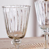 Set of Four Recycled Glass Ribbed Wine Glasses