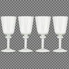 Set of Four Recycled Glass Ribbed Wine Glasses