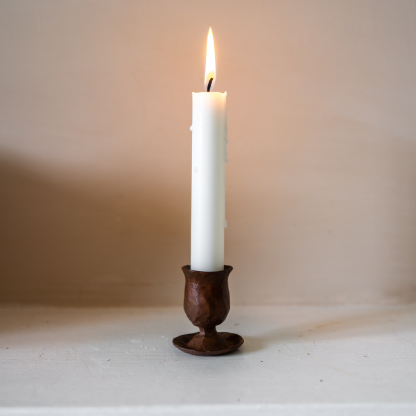 Small Forged Brass Candle Holder