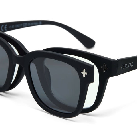 Okkia MagMask Polarized Magnetic Clip-on for Giovanni Reading Glasses - Black or Havana
