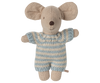 Maileg Baby Mouse in Carry Cot - Blue