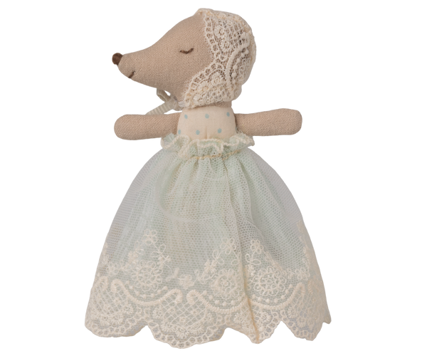 Maileg Baby Mouse in Gown - Mint