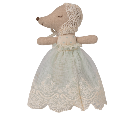 Maileg Baby Mouse in Gown - Mint