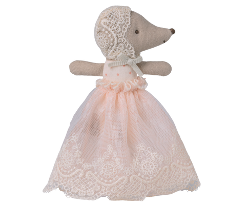 Maileg Baby Mouse in Gown - Powder