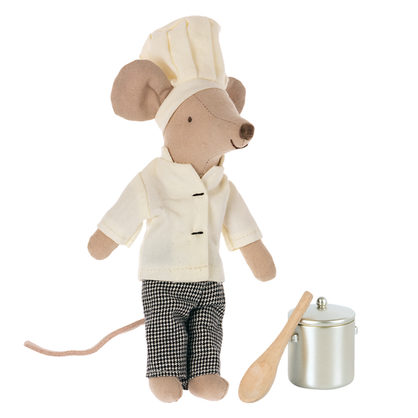 Maileg Chef Mouse with Soup Pot and Spoon - Big Brother