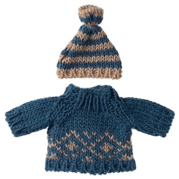 Maileg Knitted Sweater and Hat for Dad Mouse