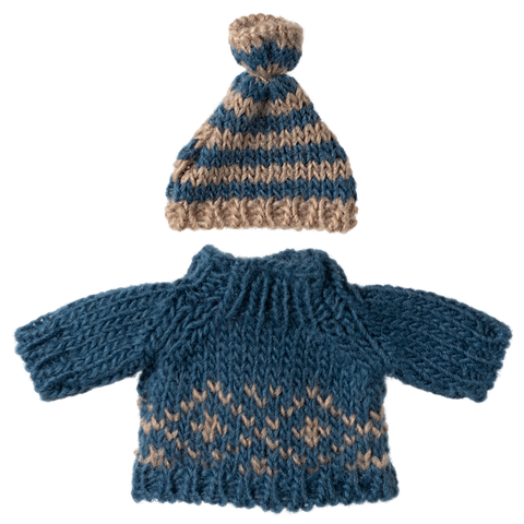 Maileg Knitted Sweater and Hat for Dad Mouse