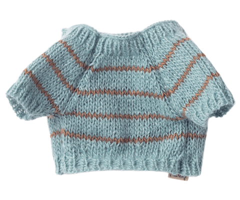 Maileg Puppy Supply - Small - Knitted Sweater - Dusty Blue
