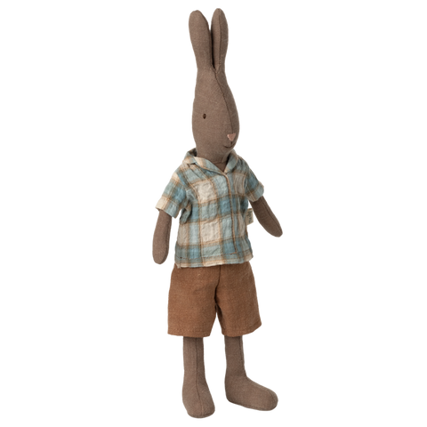 Maileg Rabbit - Brown - in Shirt and Shorts - Size 2