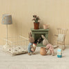 Maileg Rabbit, Micro - Sand - Rose Knitted Suit