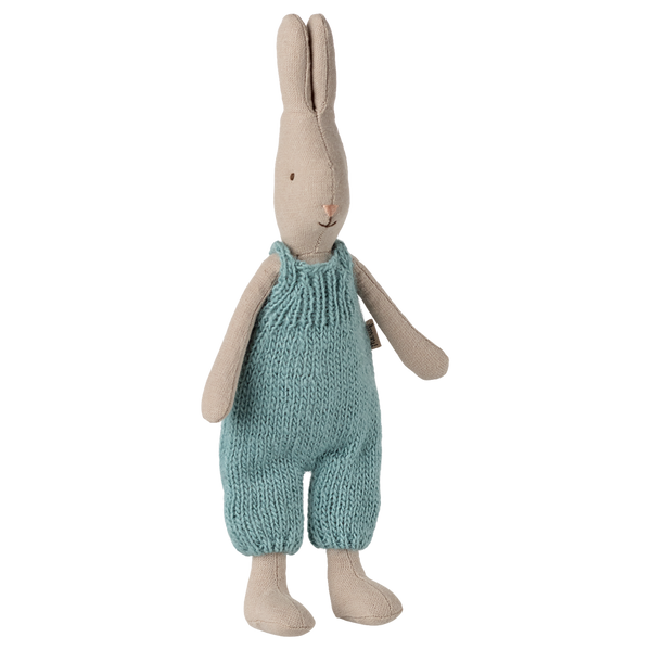 Maileg Rabbit in Knitted Overalls - Size 1