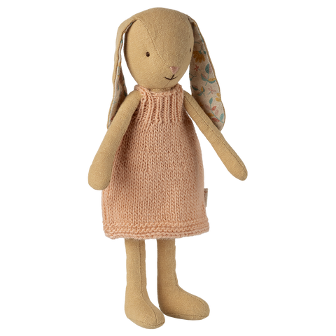 Maileg Size 1 Bunny in Knitted Dress - Cream Yellow