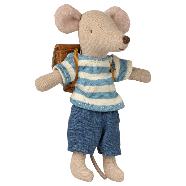 Maileg Tricycle Mouse, Big Brother with Brown Bag