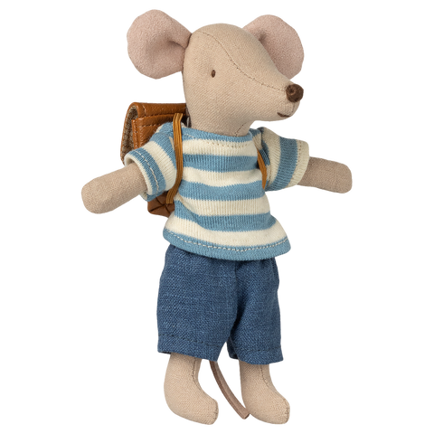 Maileg Tricycle Mouse, Big Brother with Brown Bag