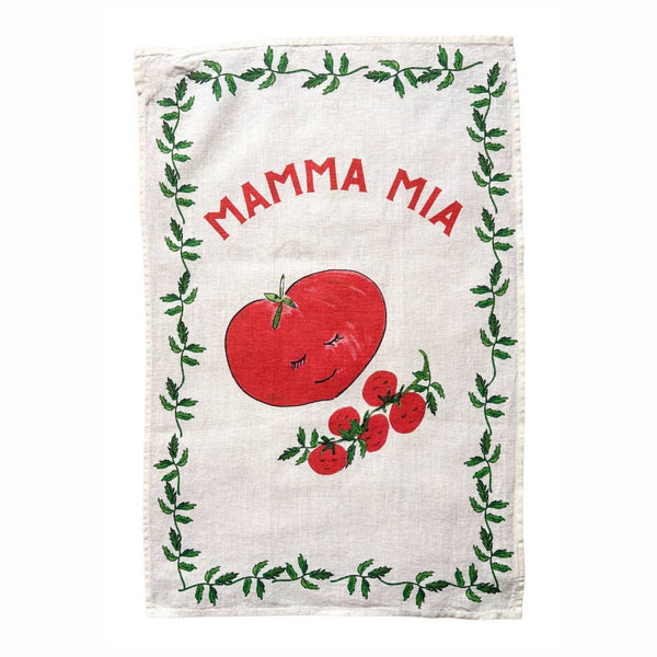 Mamma Mia Tomato - Linen Tea Towel