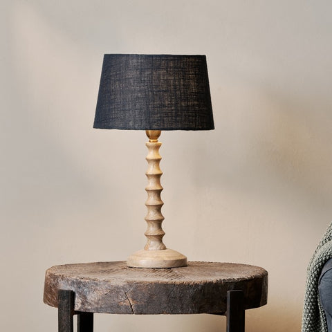 Spiral Mango Wood Bedside Lamp