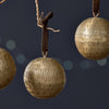 Round Brass Baubles - Set of Three