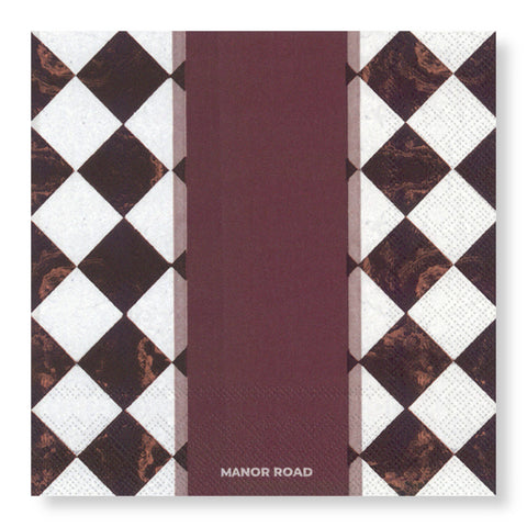Marbled Bordeaux Napkins - Luncheon