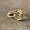 Gold Plated Circle Labradorite Ring