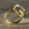 Gold Plated Circle Labradorite Ring
