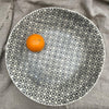 Wonki Ware Extra Large Shallow Salad Bowl - Charcoal Lace Pattern