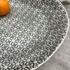 Wonki Ware Extra Large Shallow Salad Bowl - Charcoal Lace Pattern B