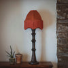 Medium Fringed Flax Lampshade -Burnt Orange